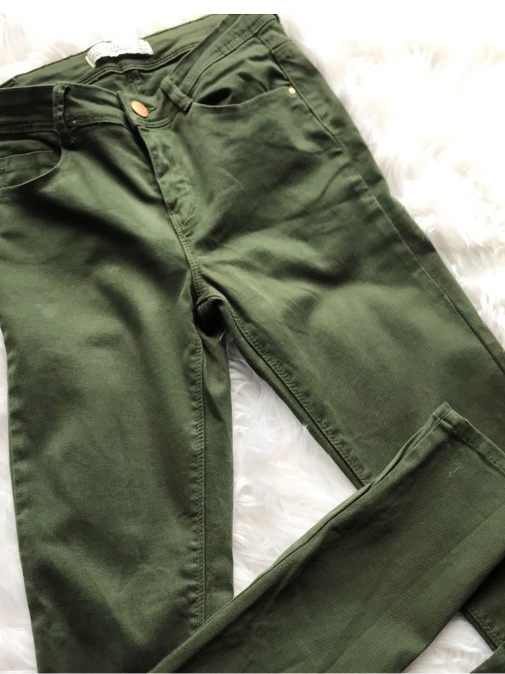 ZARA Olive Green Skinny Jean - Picture 3 of 6